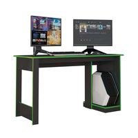 Mesa Gamer Para Computador Escrivaninha Preta Verde Caemmun