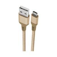 Cabo Micro USB Geonav, Nylon Trançado, 1mt, Dourado, Esmigo