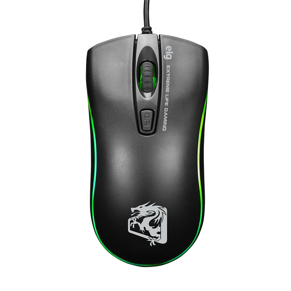 Imagem 3 de 5 do produto Mouse Gamer Dragon War, 2400 Dpi, LED 7 Cores, 4 Botões, Cabo Nylon 1,5 Metros, Usb, Preto, Mgdw, Elg