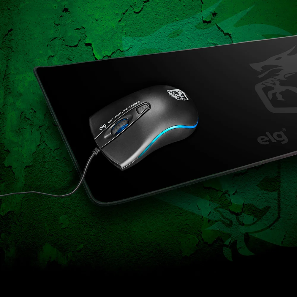 Imagem 5 de 5 do produto Mouse Gamer Dragon War, 2400 Dpi, LED 7 Cores, 4 Botões, Cabo Nylon 1,5 Metros, Usb, Preto, Mgdw, Elg