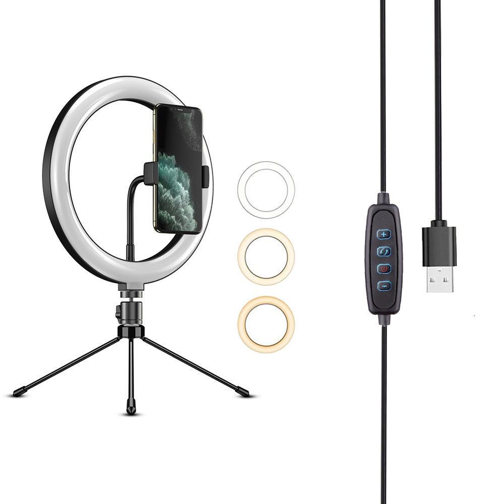 Imagem 2 de 5 do produto Iluminador Circular De Led Ring Light 26cm Com Tripé - Apexel