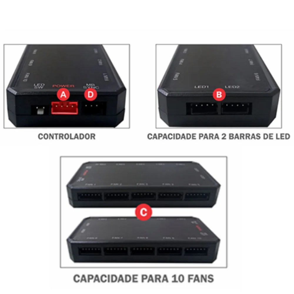Imagem 4 de 5 do produto Kit Cooler FAN com 3 Unidades K-MEX Star, 120x120mm, ARGB