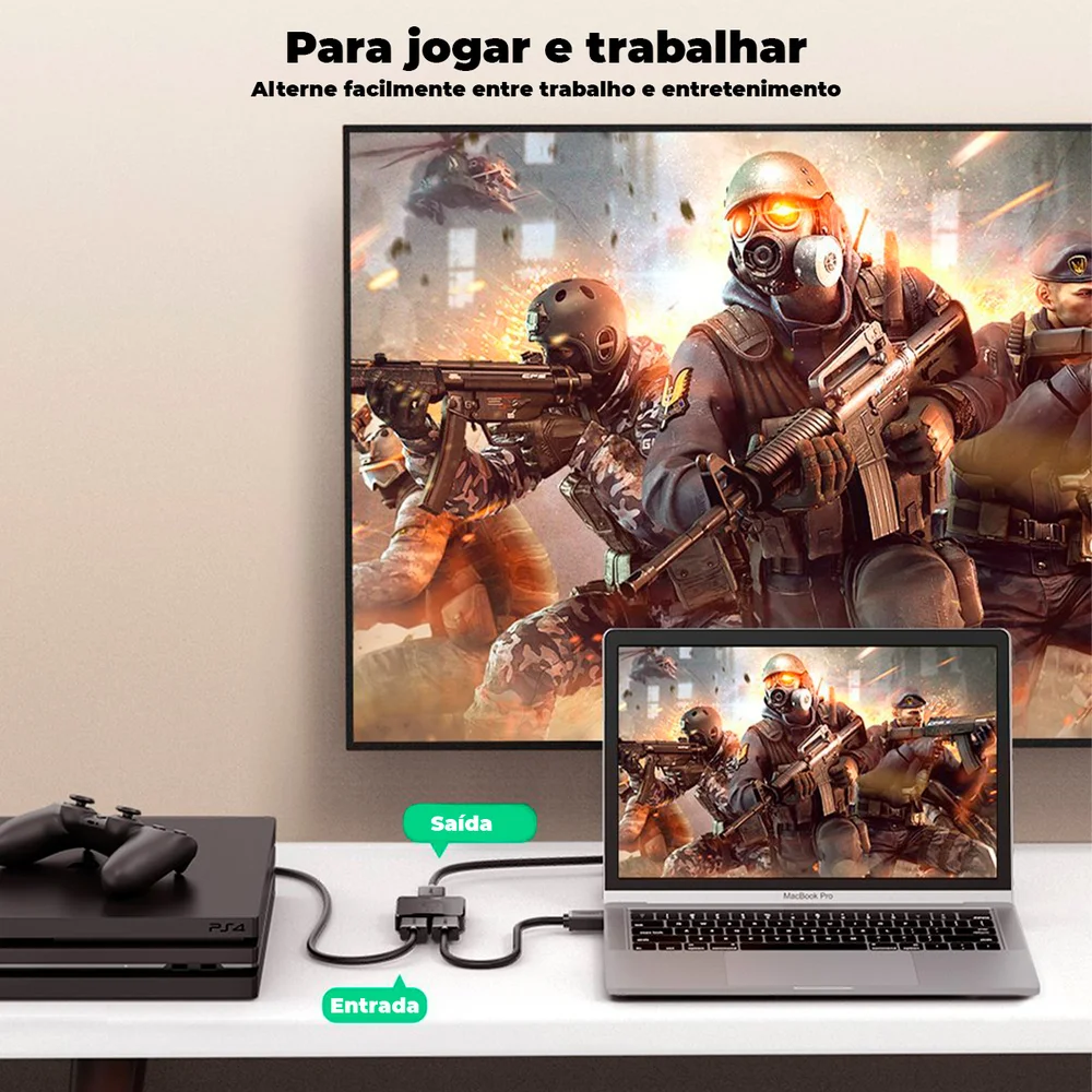 Imagem 3 de 5 do produto Ugreen Switch Splitter Adaptador Divisor Hdmi 2x1 4k 60hz