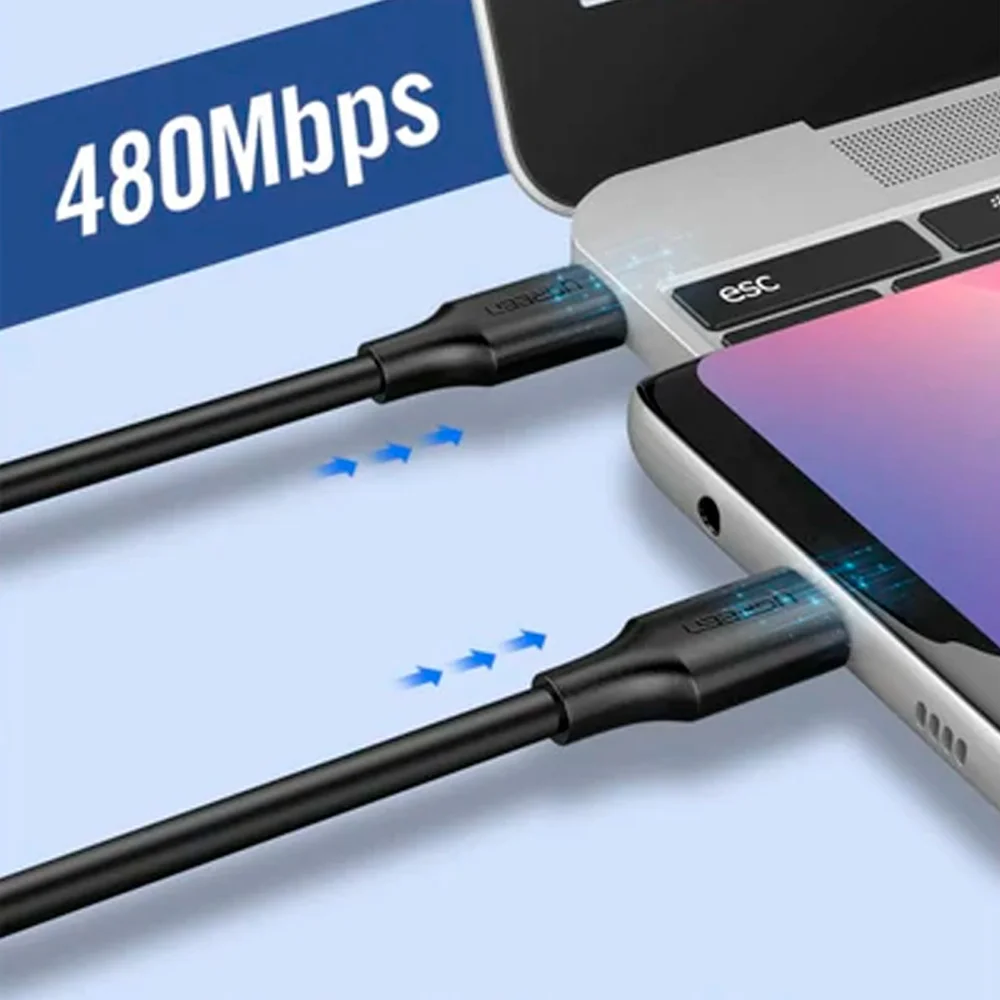 Imagem 3 de 5 do produto Cabo De Carregamento 2.0 USB C Para USB C Ugreen 60w 3a 3m