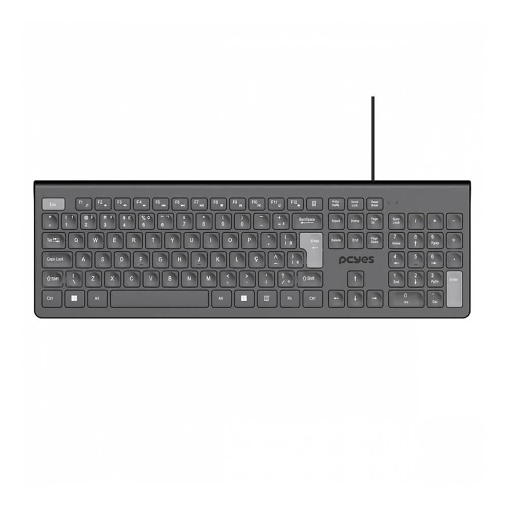 Imagem 5 de 5 do produto Teclado Usb Soft Com Multimídia 2mt Ptosf2ab 108068 PCyes