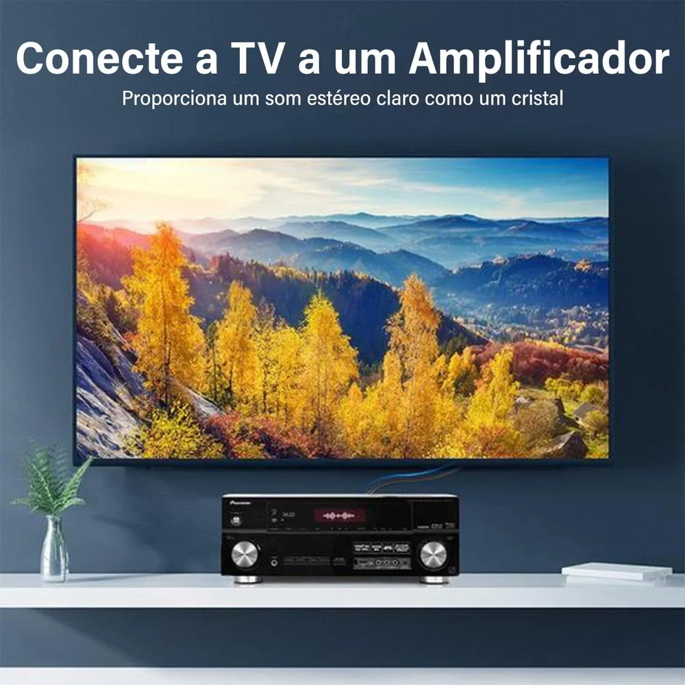 Imagem 4 de 5 do produto Cabo Audio 2 RCA Ugreen Macho Dupla Blindagem Home Tv 5m