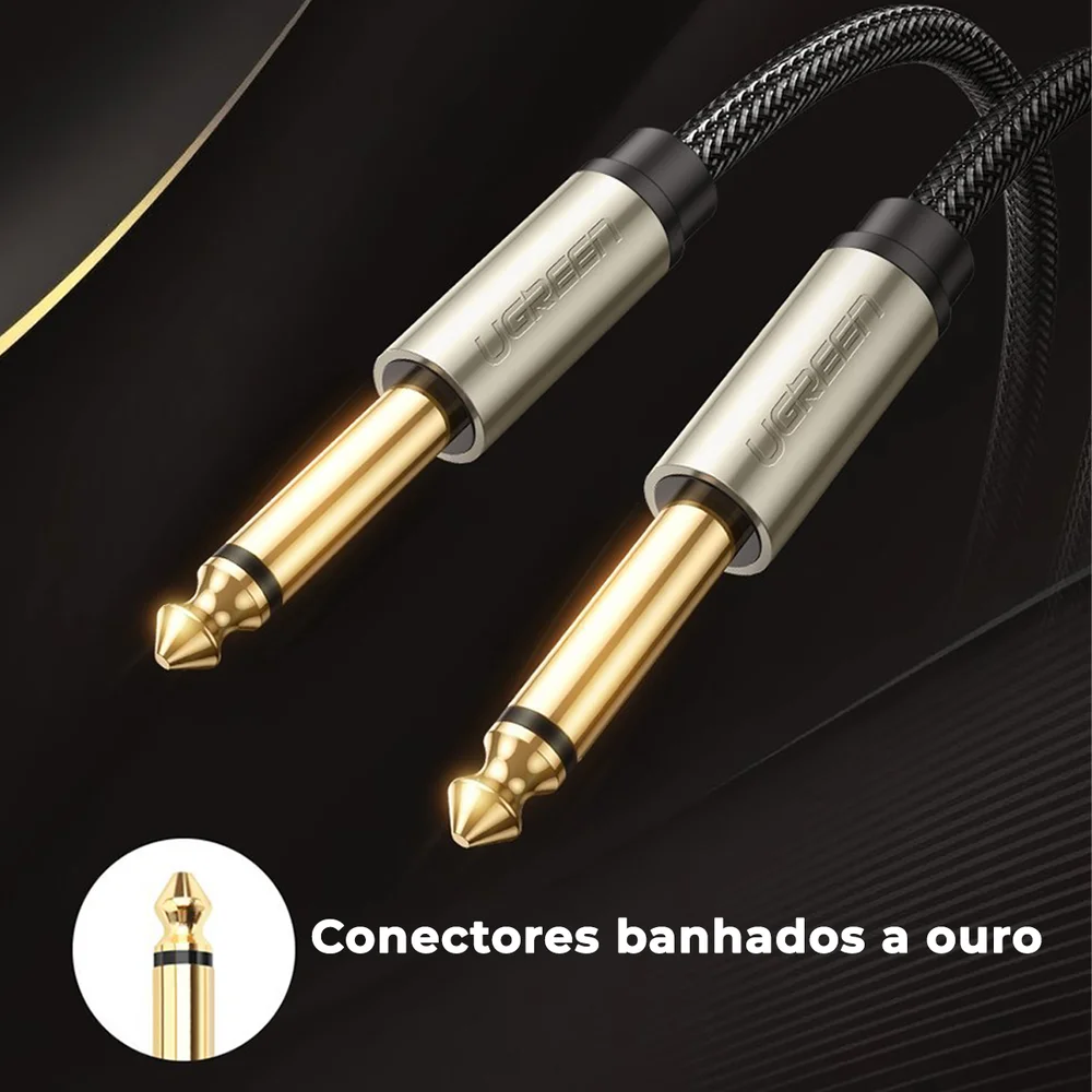 Imagem 5 de 5 do produto Cabo De Áudio Ugreen 6.35mm Macho  1m Preto