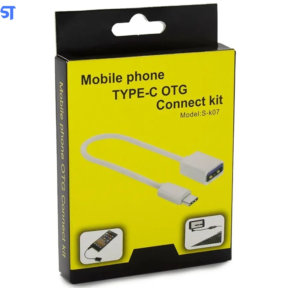 Imagem 4 de 4 do produto Cabo Adaptador Otg Usb Fêmea Para Tipo C Preto - Sk07