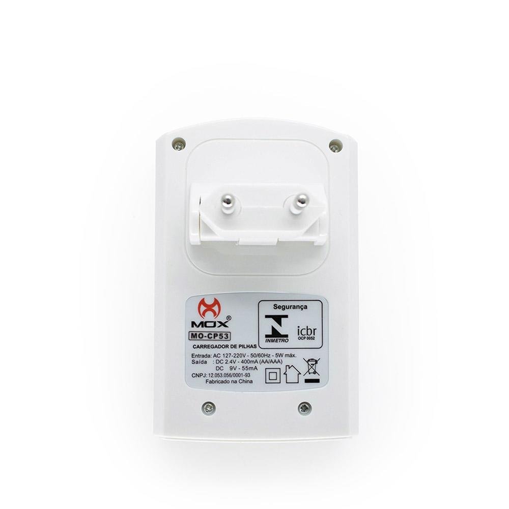 Carregador De Tomada Para Pilha E Bateria Mox Mo-cp53
