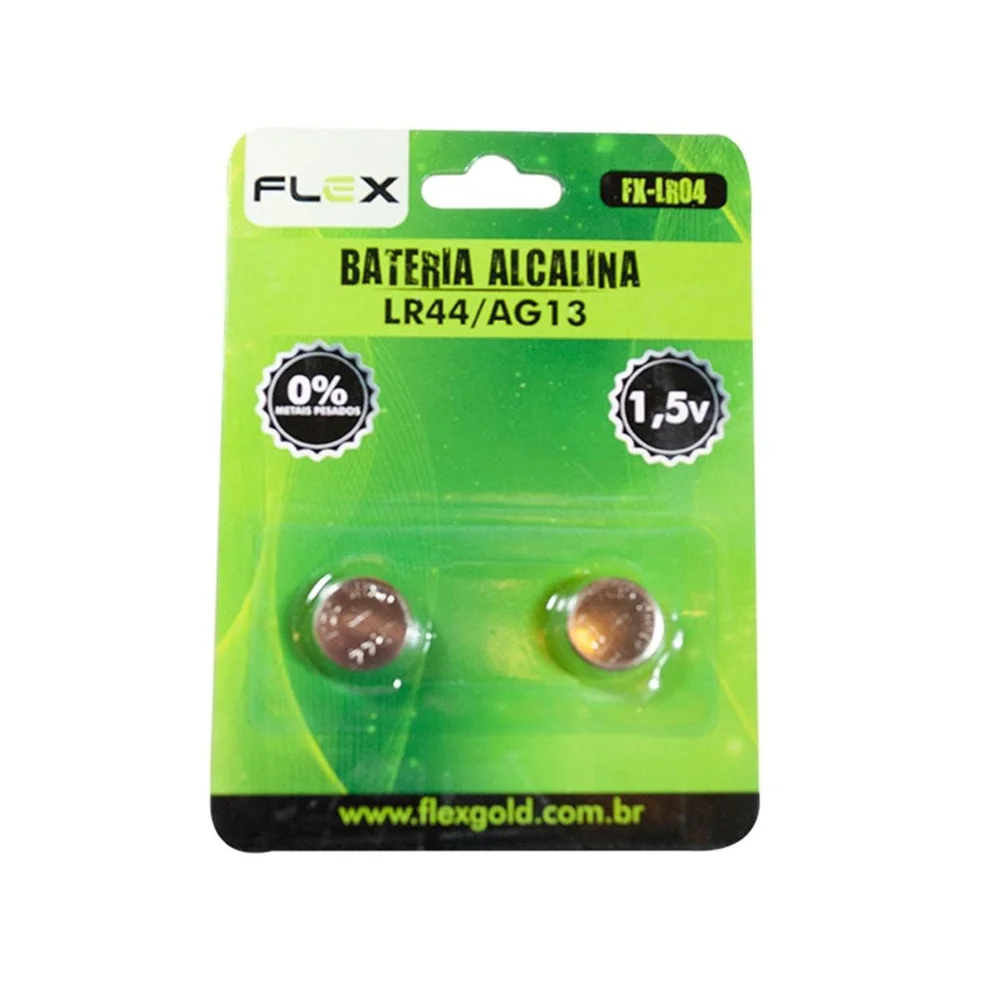 Kit Com 14 Baterias Flex Botão, 1.5V - FX-LR44/AG13