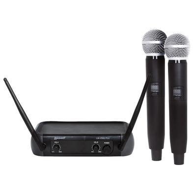 Microfone Sem Fio Lexsen Lm258u Pll Duplo De Mão Uhf