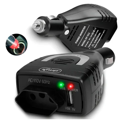 Conversor Inversor Veicular 75w Carro Acendedor 12v P/ 110v Knup Kp-552