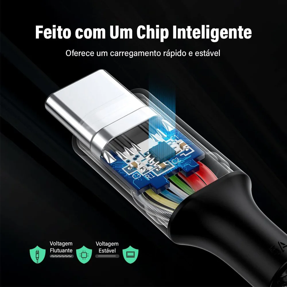 Imagem 4 de 5 do produto Ugreen Cabo Usb C Macho Macho Usb 2.0 Carga Rápida 5a 2m