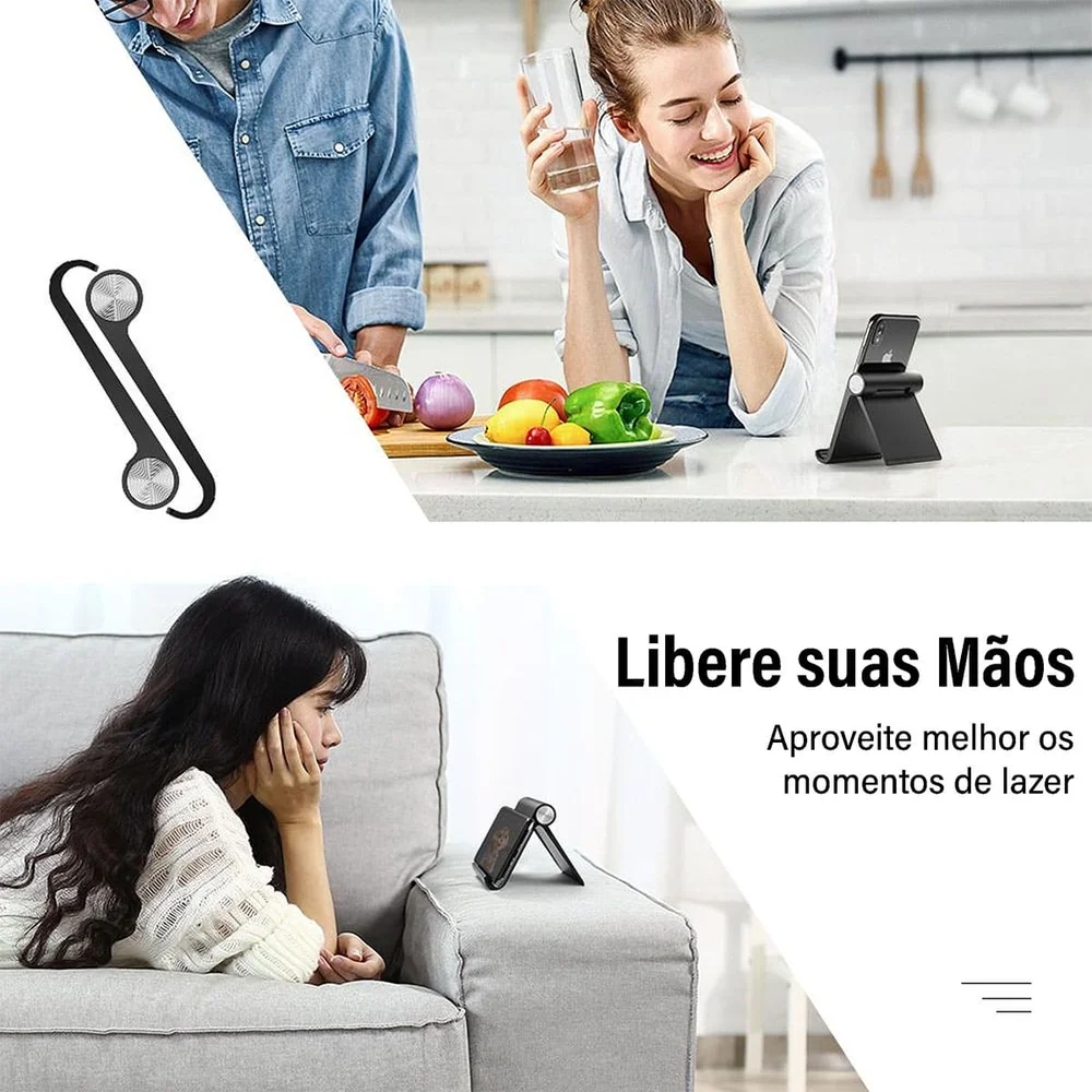 Imagem 3 de 5 do produto Ugreen Suporte Celular Smartphone Tablet Movel Mesa Preto