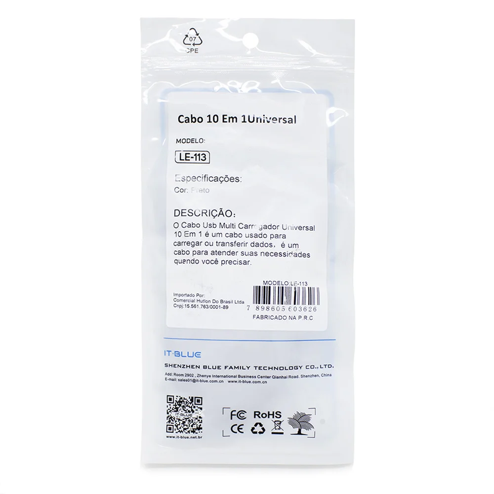 Imagem 2 de 4 do produto Cabo Usb It-blue 10 Em 1 Universal - Le-113