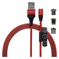 Cabo Magnético It-blue 3 Em 1, Micro usb, Type-c e Lightning, Le-842 - Vermelho