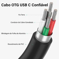 Ugreen Usb c Macho Para Usb 3.0 Femea Cabo Otg 15cm 14