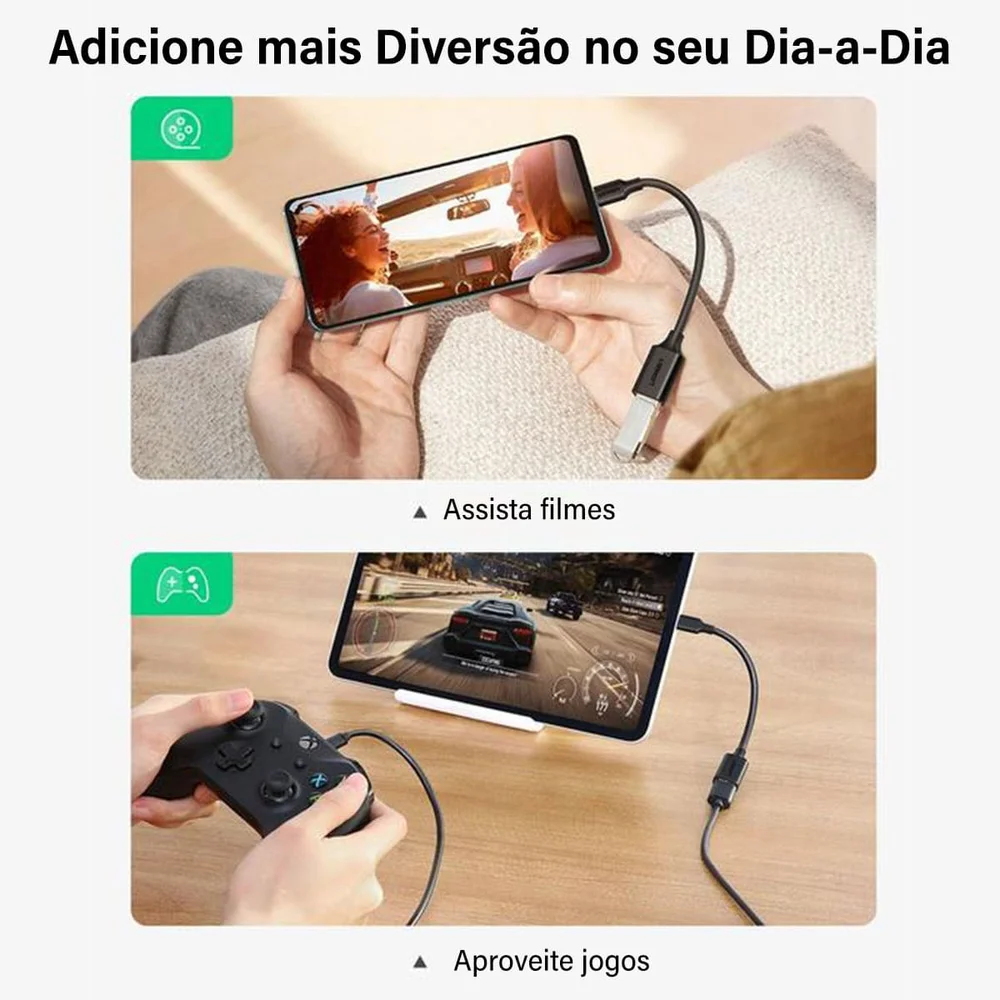 Imagem 3 de 5 do produto Ugreen Usb-c Macho Para Usb 3.0 Femea Cabo Otg 15cm