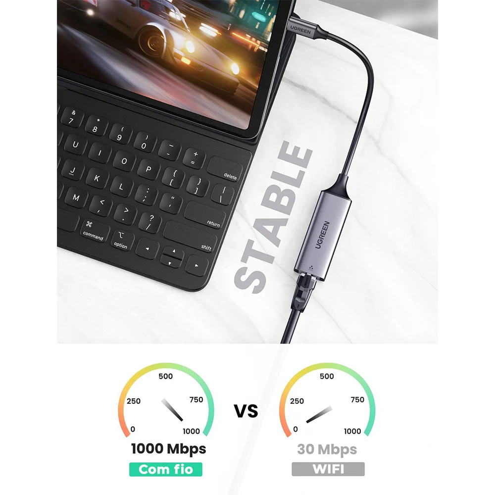 Imagem 4 de 5 do produto Placa Rede USB C Ugreen Giga Lan 1 Gbp Ethernet Macbook