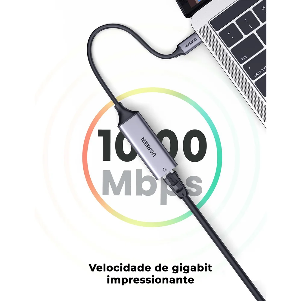 Imagem 5 de 5 do produto Placa Rede USB C Ugreen Giga Lan 1 Gbp Ethernet Macbook