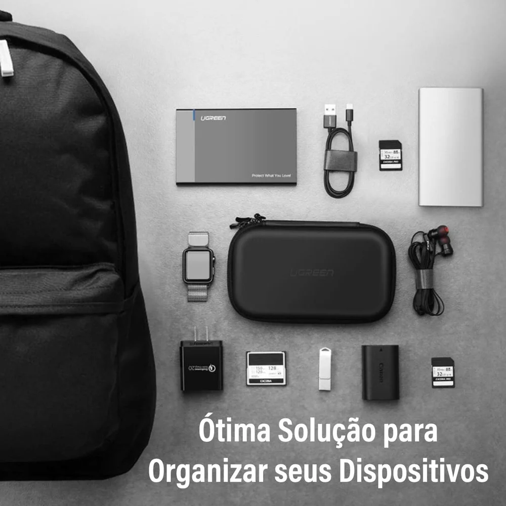 Imagem 3 de 5 do produto Ugreen Case Estojo Bag Eva Para Hd Ssd Externo 2.5 Small