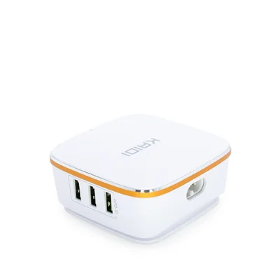 HUB, Carregador De Tomada 3.0 Com 6 Portas, USB Kaidi - Kd-601