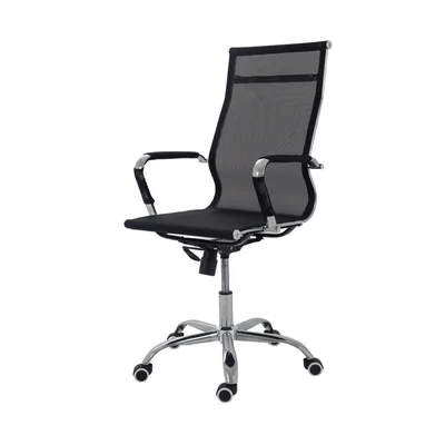 Cadeira De Escritorio Presidente Giratoria Charles Eames Mesh - Preta