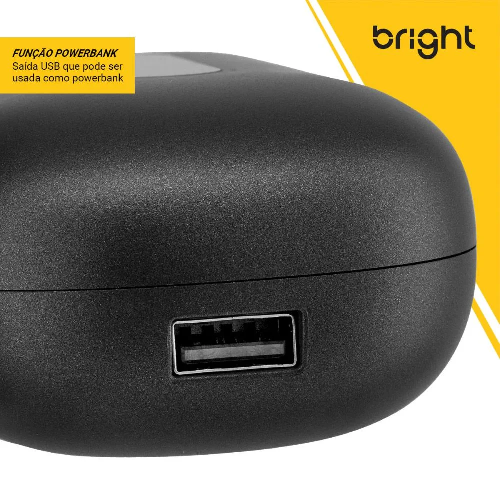 Imagem 3 de 5 do produto Fone De Ouvido Bluetooth Preto Resistente Água Bright Fn572