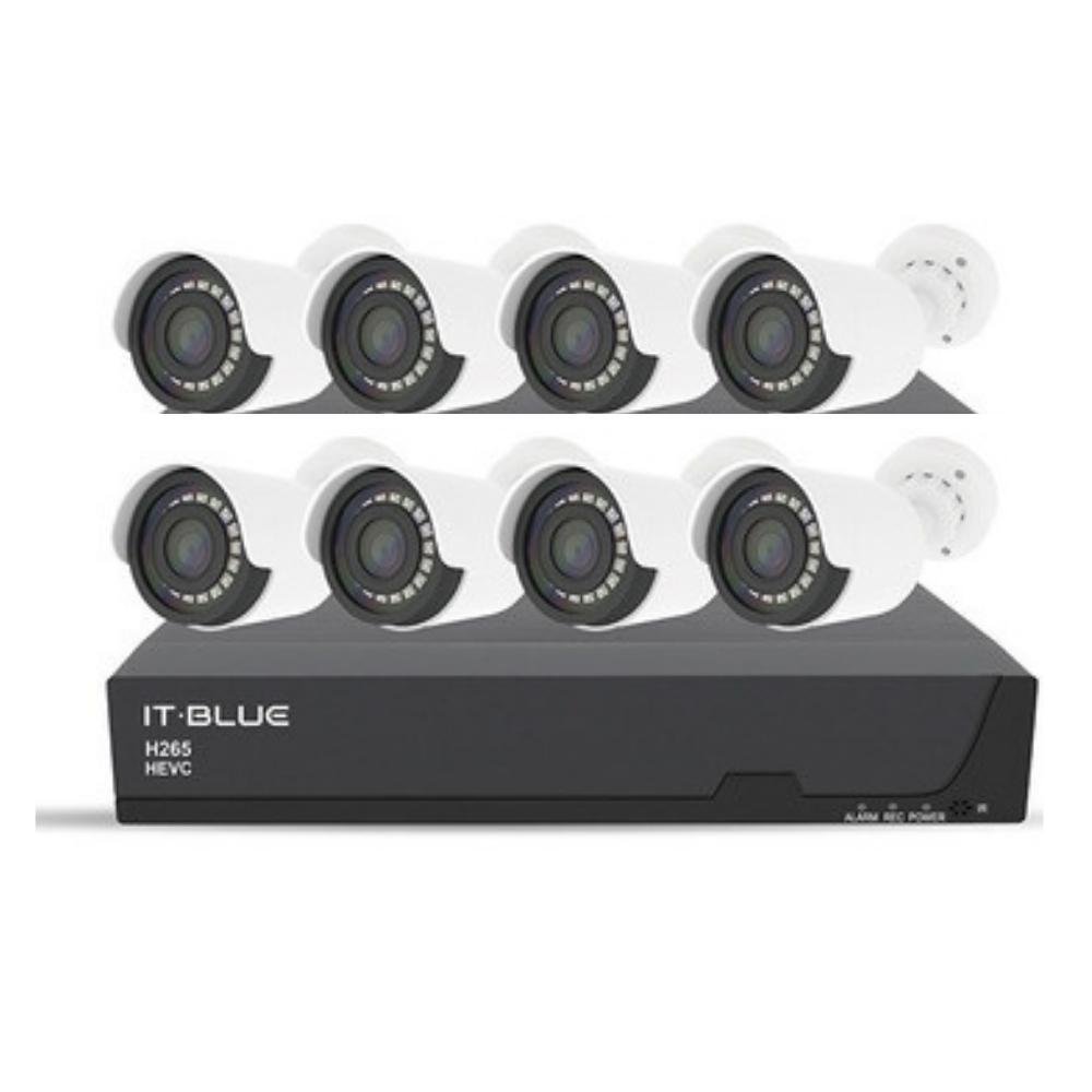 Kit 8 Câmeras De Segurança + 1 Dvr Wifi Com 8 Canais Itblue Sc9518