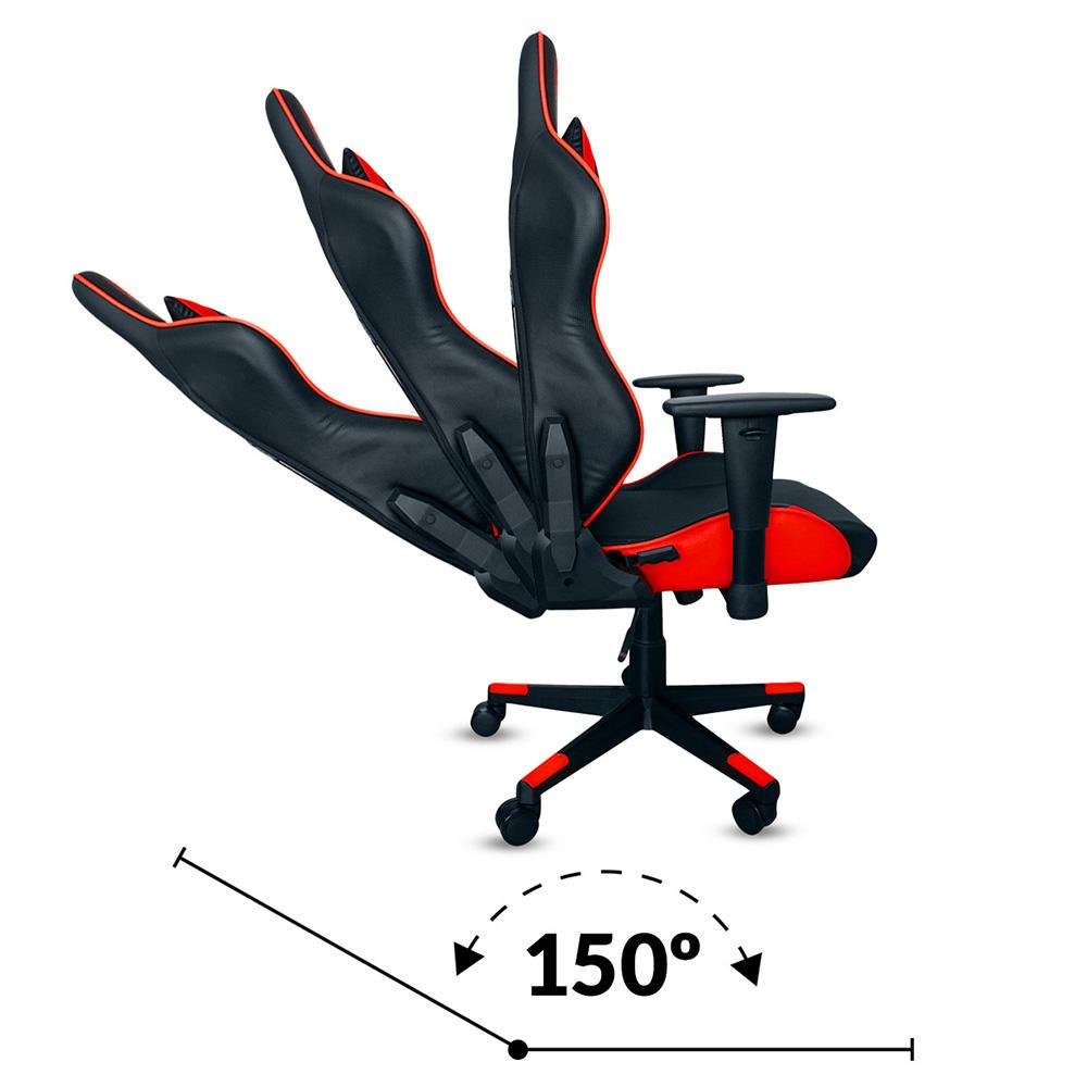 Cadeira Gamer, XT Racer Viking, Reclinável Ergonômica, Couro Sintético, Preto e Vermelho. Cadeira Gamer, XT Racer Viking, Reclinável Ergonômica, Couro Sintético, Preto e Vermelho.