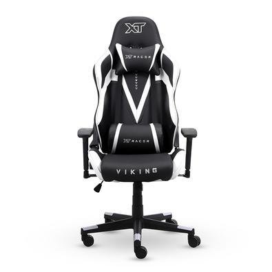 Cadeira Gamer XT Racer Viking, Reclinável, Ergonômica, Couro Sintético, Preto e Branco..
