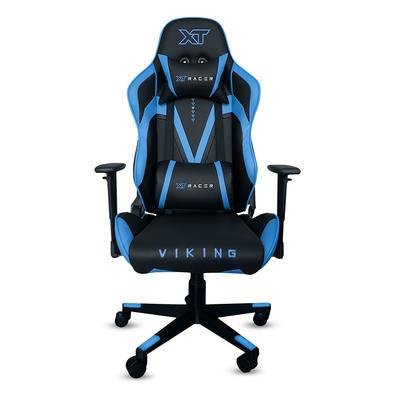 Cadeira Gamer XT Racer Viking, Reclinável, Ergonômica, Couro Sintético, Preto e Azul