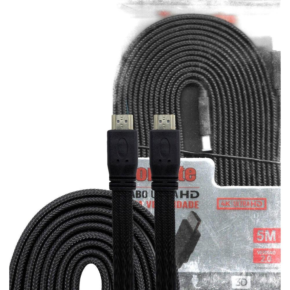 Imagem 3 de 4 do produto Cabo Hdmi Ultra Hd Alta Velocidade 2.0 Tomate Mhd-4000 - 5 Metros
