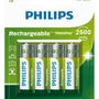 Pilha Recarregável AA Philips, 4 Unidades, 2500mAh, 1.2V