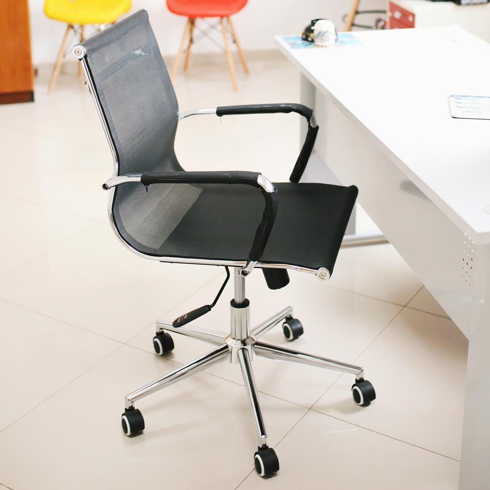 Imagem 4 de 5 do produto Kit 2 Cadeiras De Escritório Diretor Mesh Preta - Preto