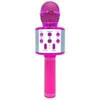 Microfone Sem Fio Para Gravação De Canto Com Luzes Led Colorido Infantil Pink