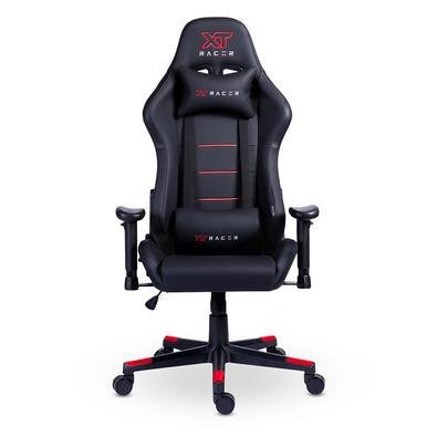 Cadeira Gamer XT Racer Attack Reclinável Ergonômica Couro Sintético - Preto e Vermelho