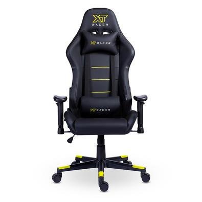Cadeira Gamer XT Racer Attack Reclinável Ergonômica Couro Sintético Preto e Amarelo