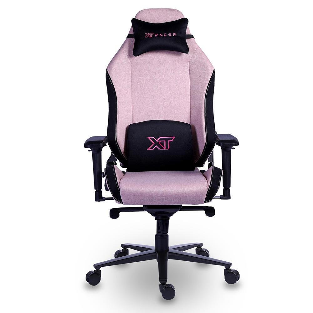 Cadeira Gamer, XT Racer Draco, Reclinável Ergonômica, Tecido Polyester, Preto e Rosa. Cadeira Gamer, XT Racer Draco, Reclinável Ergonômica, Tecido Polyester, Preto e Rosa.