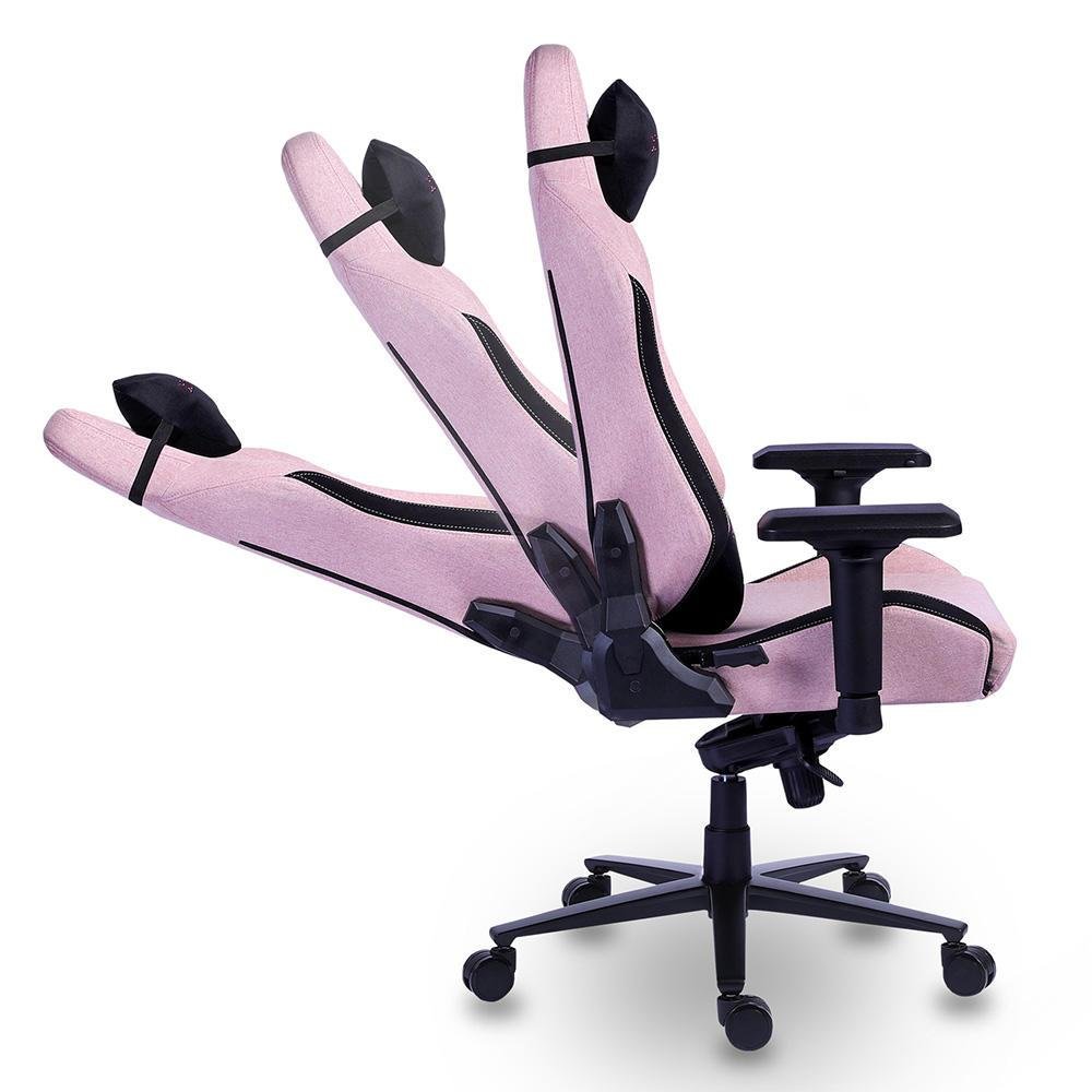 Cadeira Gamer, XT Racer Draco, Reclinável Ergonômica, Tecido Polyester, Preto e Rosa. Cadeira Gamer, XT Racer Draco, Reclinável Ergonômica, Tecido Polyester, Preto e Rosa.