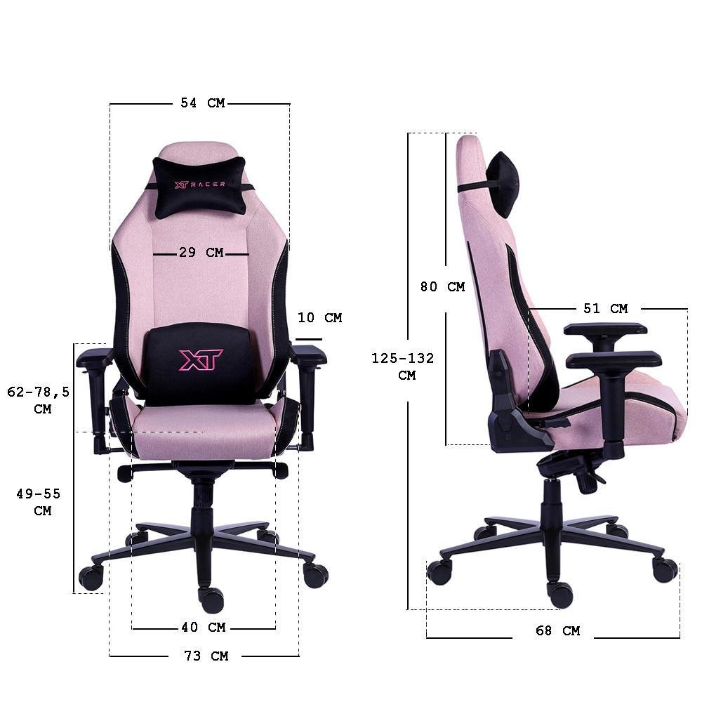 Cadeira Gamer, XT Racer Draco, Reclinável Ergonômica, Tecido Polyester, Preto e Rosa. Cadeira Gamer, XT Racer Draco, Reclinável Ergonômica, Tecido Polyester, Preto e Rosa.