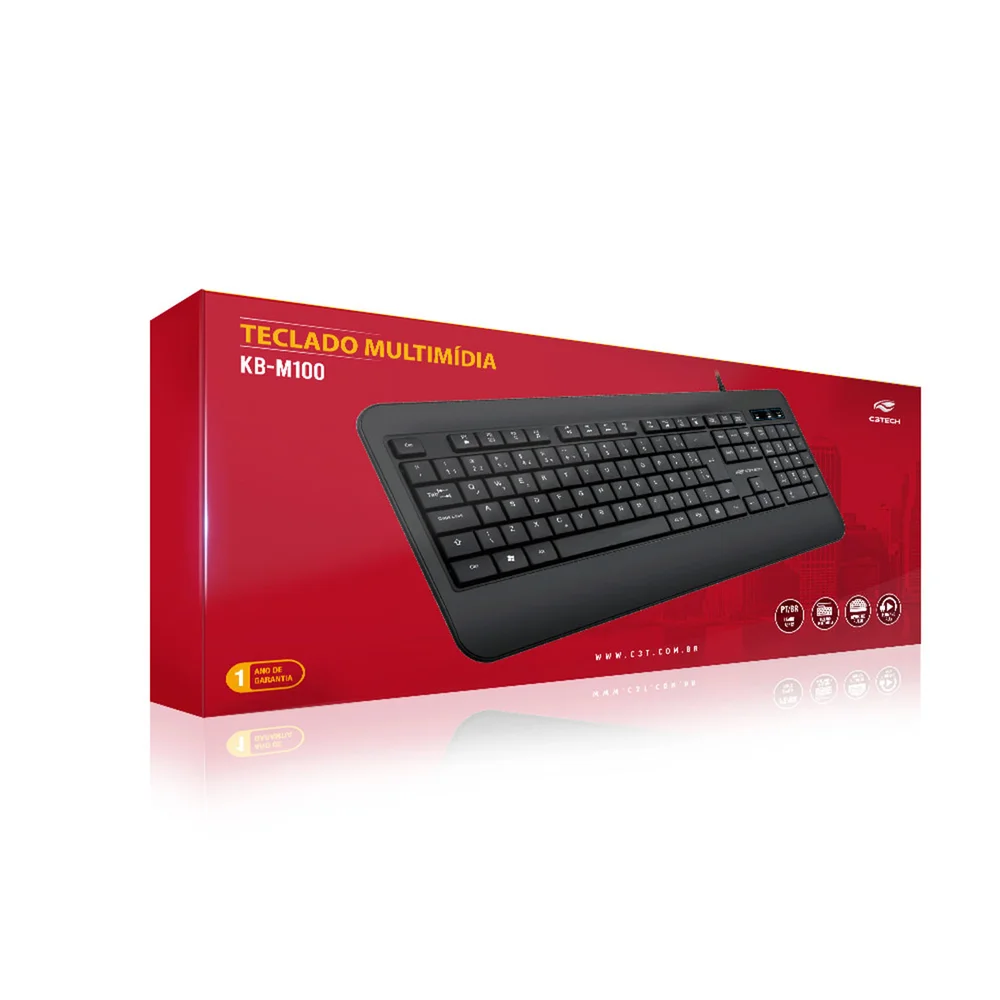 Imagem 5 de 5 do produto Teclado Multimídia C3tech Usb Abnt2 Preto - Kb-m100bk