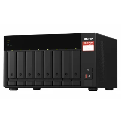 Storage Qnap 8GB, NAS, AMD Ryzen Embedded V1500B, 2.2Ghz, SODIMM DDR4, Torre 8x Baias, Sem HD - TS-873A-8G-US