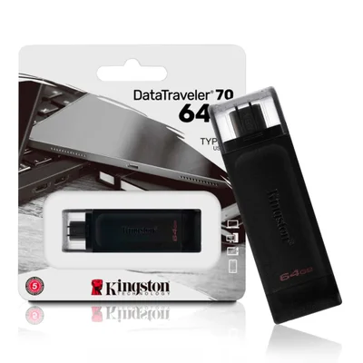 Pen Drive Kingston 64GB, USB-C 3.2, Datatraveler 70 - Dt70/64gb