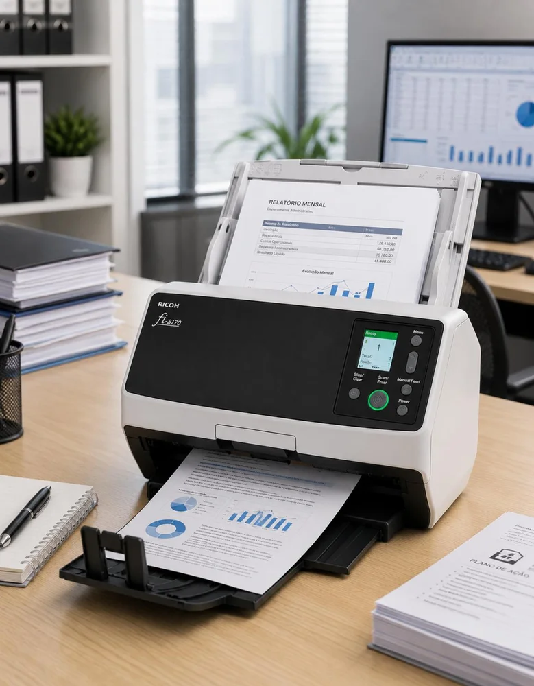 Imagem 3 de 3 do produto Scanner Ricoh Fi-8170 Duplex A4 70ppm Rede Cg01000-308301i