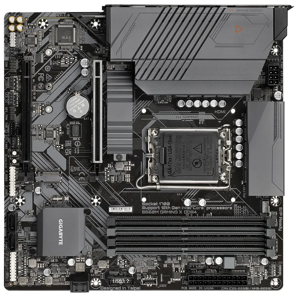 Imagem 2 de 5 do produto Placa Mãe Gigabyte B660M Gaming X, Intel LGA 1700, mATX, DDR4