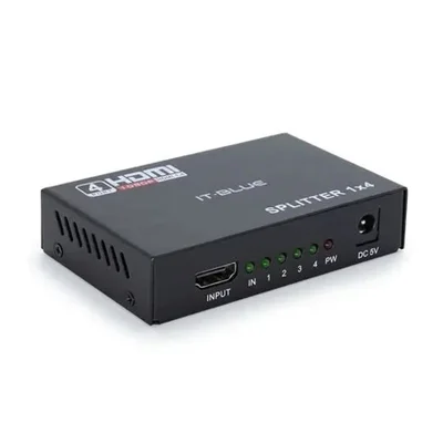 Splitter 1x4 Distribuidor De Sinal Hdmi 3d 4k 1080p Duplicador Divisor Tv It-blue Le-4134