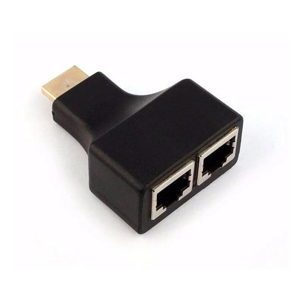 Imagem 2 de 4 do produto Extensor HDMI 3d 30 Metros Via Cabo De Rede UTP Rj45 Cat5e/6 Knup