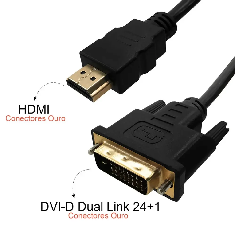Imagem 2 de 5 do produto Cabo HDMI X DVI (24+1) Win Cabos 3m