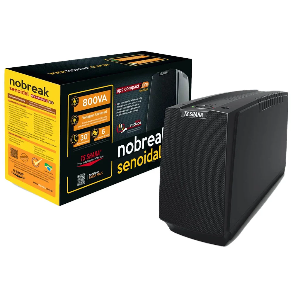 Imagem 4 de 5 do produto Nobreak UPS Compacto XPRO Senoidal, 800VA, 6T, Bivolt - 4447
